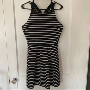 Almost Famous Black/White Striped Dress